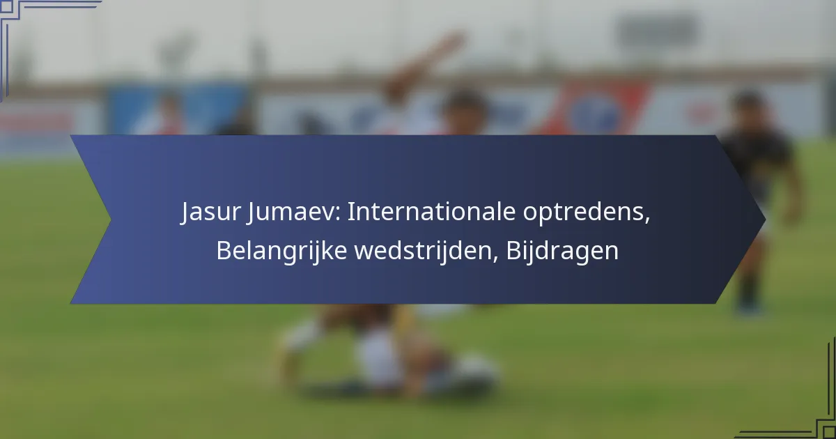 Jasur Jumaev: Internationale optredens, Belangrijke wedstrijden, Bijdragen